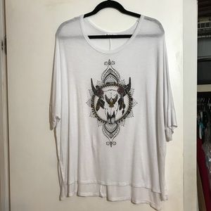 Bull steer skull dolman oversized top